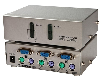 迈拓维矩 MT-271C 自动2口KVM切换器 一机掌控多主机，高效办公省钱神器